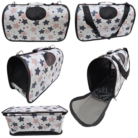 Pet Carrier, Beige with Stars Print - Picture 8 of 8
